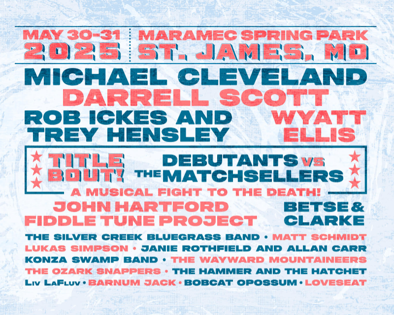 2025 Folky Fish Fest Lineup, May 30, 31, 2025 Maramec Spring Park, Stl James MO.